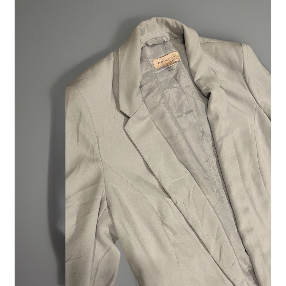 Philosophy Woman's Light Blue Open‎ Front Blazer Size 6 Business Casual - Picture 3 of 5
